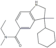 1,3-Dimethyl-3-cyclohexyl-indoline-5-N,N-dimethylcarbam Struktur