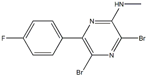 3,5-DIBROMO-6-(4-FLUOROPHENYL)-N-METHYLPYRAZIN-2-AMINE Struktur