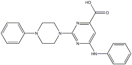 6-ANILINO-2-(4-PHENYLPIPERAZIN-1-YL)PYRIMIDINE-4-CARBOXYLIC ACID Struktur