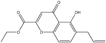 ethyl 6-allyl-5-hydroxy-4-oxo-4H-chromene-2-carboxylate Struktur