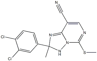 2-(3,4-dichlorophenyl)-2-methyl-5-(methylthio)-2,3-dihydro[1,2,4]triazolo[1,5-c]pyrimidine-8-carbonitrile Struktur