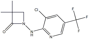 1-{[3-chloro-5-(trifluoromethyl)-2-pyridinyl]amino}-3,3-dimethyl-2-azetanone Struktur