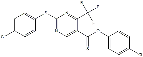 4-chlorophenyl 2-[(4-chlorophenyl)thio]-4-(trifluoromethyl)pyrimidine-5-carbothioate Struktur