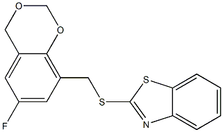 2-{[(6-fluoro-4H-1,3-benzodioxin-8-yl)methyl]thio}-1,3-benzothiazole Struktur