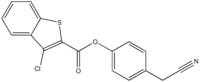 4-(cyanomethyl)phenyl 3-chlorobenzo[b]thiophene-2-carboxylate Struktur