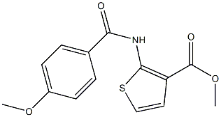 methyl 2-[(4-methoxybenzoyl)amino]thiophene-3-carboxylate Struktur