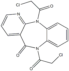 6,11-bis(2-chloroacetyl)-6,11-dihydro-5H-pyrido[2,3-b][1,5]benzodiazepin-5-one Struktur