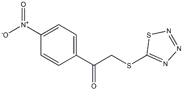 1-(4-nitrophenyl)-2-(1,2,3,4-thiatriazol-5-ylthio)ethan-1-one Struktur