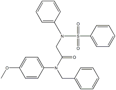 N-benzyl-N-(4-methoxyphenyl)-2-[(phenylsulfonyl)anilino]acetamide Struktur