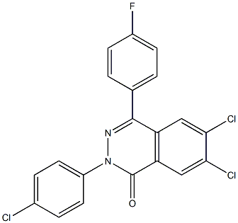 6,7-dichloro-2-(4-chlorophenyl)-4-(4-fluorophenyl)-1(2H)-phthalazinone Struktur