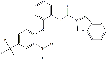 2-[2-nitro-4-(trifluoromethyl)phenoxy]phenyl benzo[b]thiophene-2-carboxylate Struktur