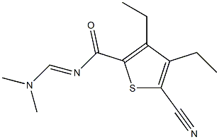 N2-[(dimethylamino)methylidene]-5-cyano-3,4-diethylthiophene-2-carboxamide Struktur