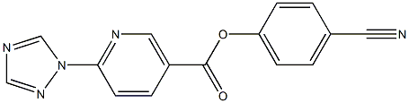 4-cyanophenyl 6-(1H-1,2,4-triazol-1-yl)nicotinate Struktur