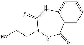 3-(2-hydroxyethyl)-2-thioxo-2,3,4,5-tetrahydro-1H-1,3,4-benzotriazepin-5-one Struktur