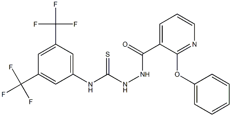 N1-[3,5-di(trifluoromethyl)phenyl]-2-[(2-phenoxy-3-pyridyl)carbonyl]hydrazine-1-carbothioamide Struktur