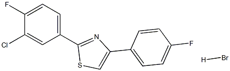 2-(3-chloro-4-fluorophenyl)-4-(4-fluorophenyl)-1,3-thiazole hydrobromide Struktur