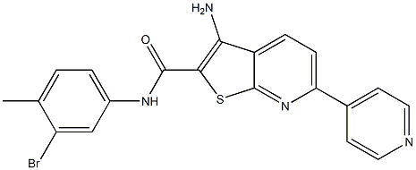 3-amino-N-(3-bromo-4-methylphenyl)-6-(4-pyridinyl)thieno[2,3-b]pyridine-2-carboxamide Struktur