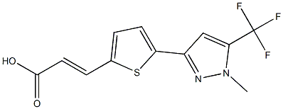 (E)-3-(5-(5-(trifluoromethyl)-1-methyl-1H-pyrazol-3-yl)thiophen-2-yl)acrylic acid Struktur