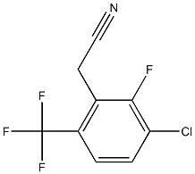 2-(3-chloro-2-fluoro-6-(trifluoromethyl)phenyl)acetonitrile Struktur