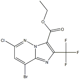 ethyl 8-bromo-6-chloro-2-(trifluoromethyl)imidazo[1,2-b]pyridazine-3-carboxylate Struktur