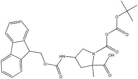 1-Boc-2-methyl4-(Fmoc-amino)pyrrolidine-1,2-dicarboxylate Struktur