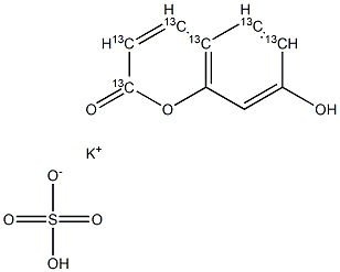 7-Hydroxy Coumarin-13C6 Sulfate Potassium Salt Struktur