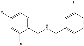 [(2-bromo-4-fluorophenyl)methyl][(3-fluorophenyl)methyl]amine Struktur