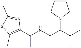 [1-(2,5-dimethyl-1,3-thiazol-4-yl)ethyl][3-methyl-2-(pyrrolidin-1-yl)butyl]amine Struktur