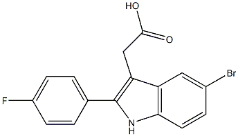 [5-bromo-2-(4-fluorophenyl)-1H-indol-3-yl]acetic acid Struktur