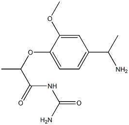 {2-[4-(1-aminoethyl)-2-methoxyphenoxy]propanoyl}urea Struktur