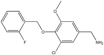 {3-chloro-4-[(2-fluorophenyl)methoxy]-5-methoxyphenyl}methanamine Struktur