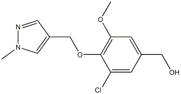 {3-chloro-5-methoxy-4-[(1-methyl-1H-pyrazol-4-yl)methoxy]phenyl}methanol Struktur