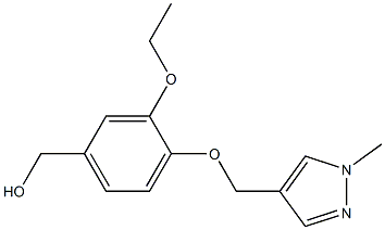 {3-ethoxy-4-[(1-methyl-1H-pyrazol-4-yl)methoxy]phenyl}methanol Struktur