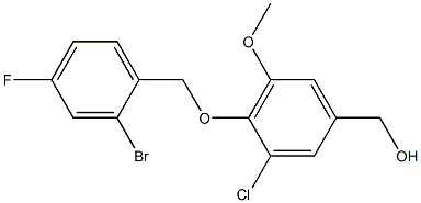 {4-[(2-bromo-4-fluorophenyl)methoxy]-3-chloro-5-methoxyphenyl}methanol Struktur