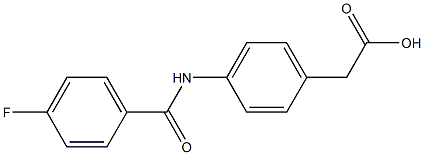 {4-[(4-fluorobenzoyl)amino]phenyl}acetic acid Struktur