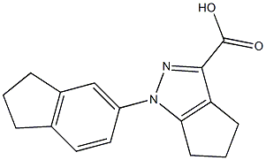 1-(2,3-dihydro-1H-inden-5-yl)-1,4,5,6-tetrahydrocyclopenta[c]pyrazole-3-carboxylic acid Struktur