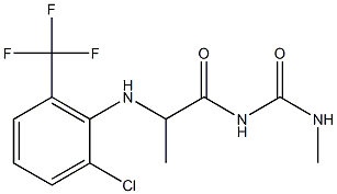 1-(2-{[2-chloro-6-(trifluoromethyl)phenyl]amino}propanoyl)-3-methylurea Struktur