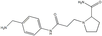 1-(2-{[4-(aminomethyl)phenyl]carbamoyl}ethyl)pyrrolidine-2-carboxamide Struktur