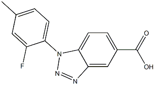 1-(2-fluoro-4-methylphenyl)-1H-1,2,3-benzotriazole-5-carboxylic acid Struktur