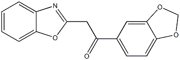 1-(2H-1,3-benzodioxol-5-yl)-2-(1,3-benzoxazol-2-yl)ethan-1-one Struktur