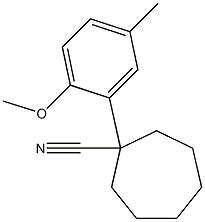 1-(2-methoxy-5-methylphenyl)cycloheptane-1-carbonitrile Struktur