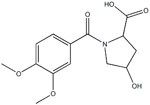 1-(3,4-dimethoxybenzoyl)-4-hydroxypyrrolidine-2-carboxylic acid Struktur