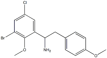 1-(3-bromo-5-chloro-2-methoxyphenyl)-2-(4-methoxyphenyl)ethan-1-amine Struktur