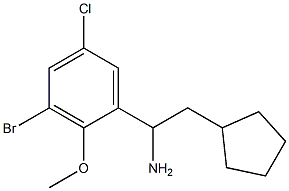 1-(3-bromo-5-chloro-2-methoxyphenyl)-2-cyclopentylethan-1-amine Struktur