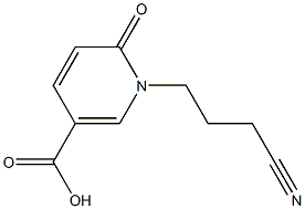 1-(3-cyanopropyl)-6-oxo-1,6-dihydropyridine-3-carboxylic acid Struktur