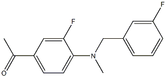 1-(3-fluoro-4-{[(3-fluorophenyl)methyl](methyl)amino}phenyl)ethan-1-one Struktur