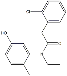 2-(2-chlorophenyl)-N-ethyl-N-(5-hydroxy-2-methylphenyl)acetamide Struktur