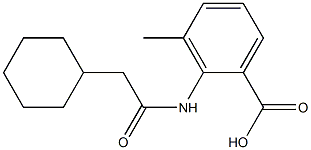 2-(2-cyclohexylacetamido)-3-methylbenzoic acid Struktur