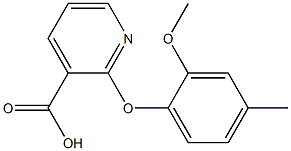 2-(2-methoxy-4-methylphenoxy)pyridine-3-carboxylic acid Struktur