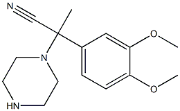 2-(3,4-dimethoxyphenyl)-2-(piperazin-1-yl)propanenitrile Struktur